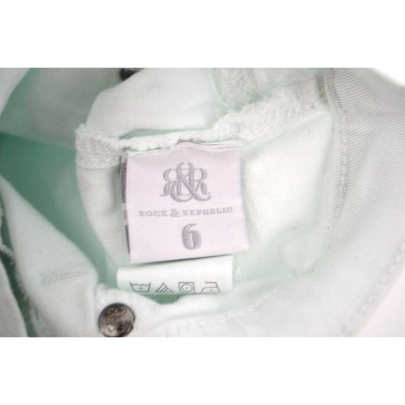 ROCK & REPUBLIC Women's Kashmiere Denim Shorts SIZE 6 Light Sage Green - Picture 5 of 6